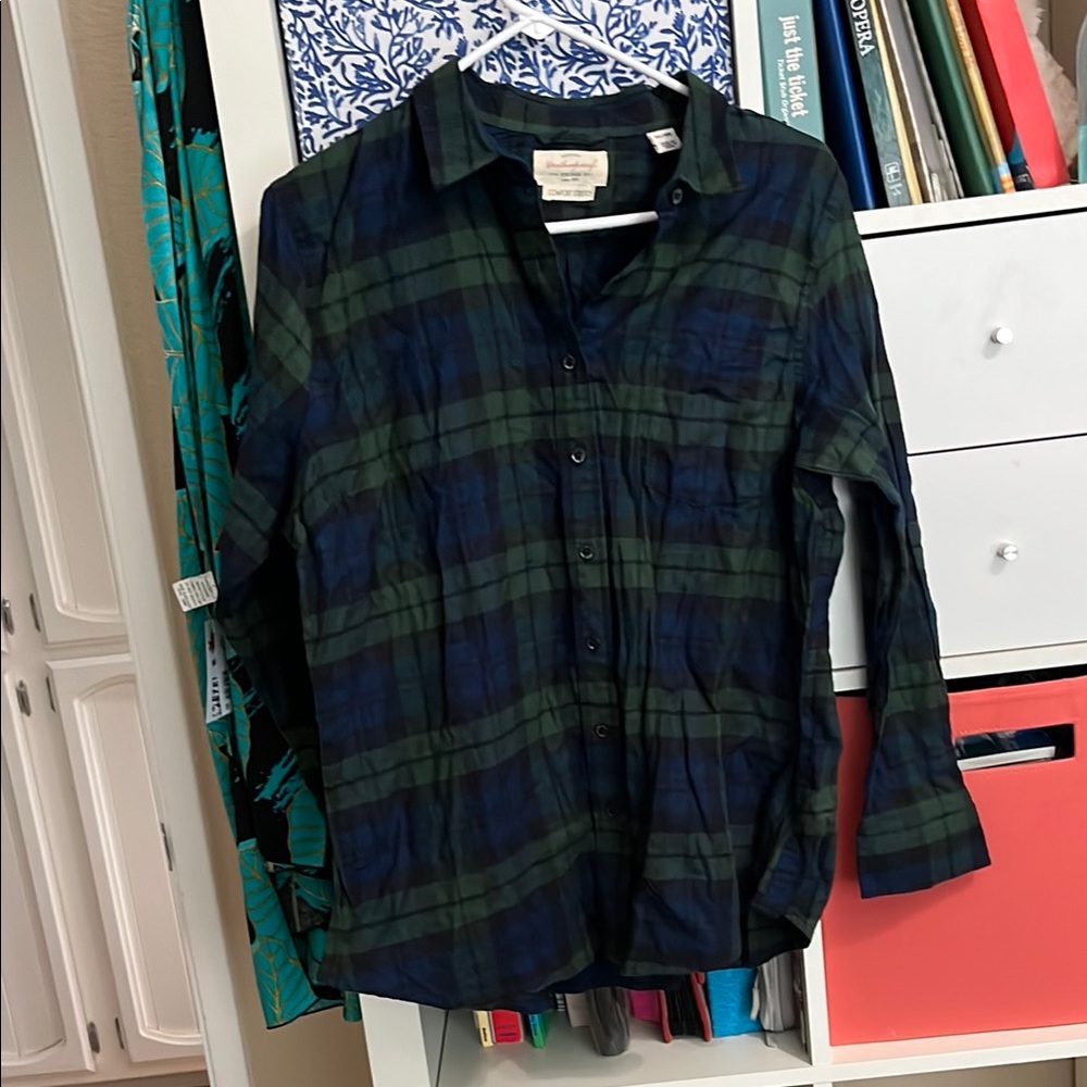 Weatherproof Vintage Plaid Shirt in Blue and Green